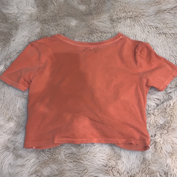 Orange cropped scrunched tshirt - Picture 3 of 4